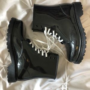 Forever 21 Black Rubber Boots